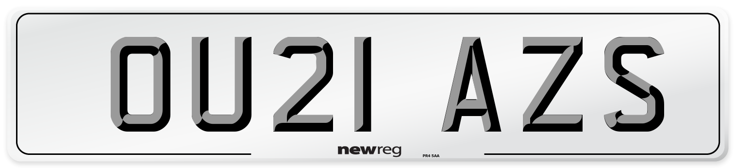 OU21 AZS Number Plate from New Reg